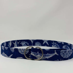 Navy blue belt with sea creatures by oliver Green