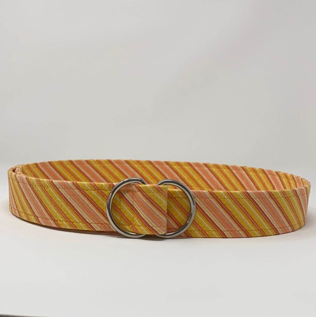 Orange bias stripe d ring belt by oliver green