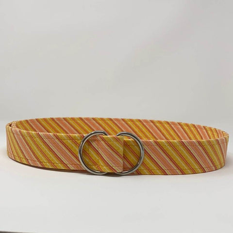 Orange striped d-ring belt by oliver green
