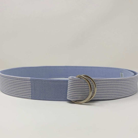blue oxford cloth patchwork belt by oliver green