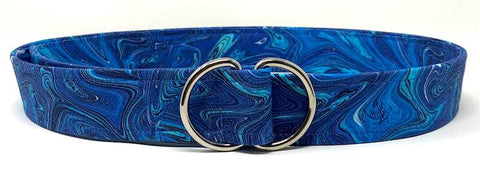 Psychedelic blue swirl belt by oliver green